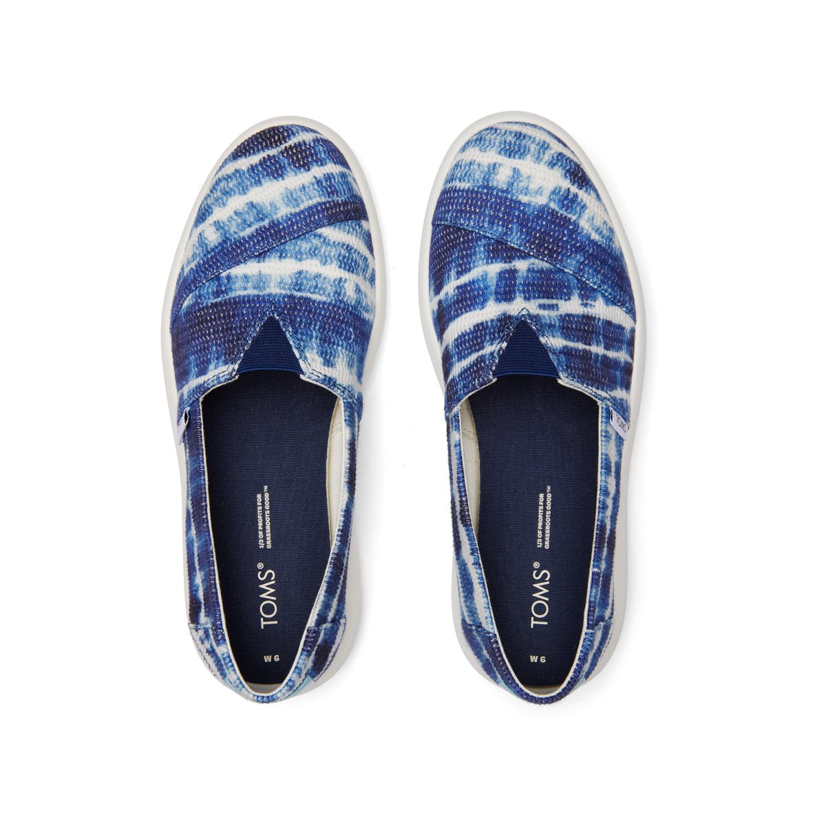 TOMS Slip-on Sneakers Alpargata Mallow Women - Navy Batik Tie Dye Crochet