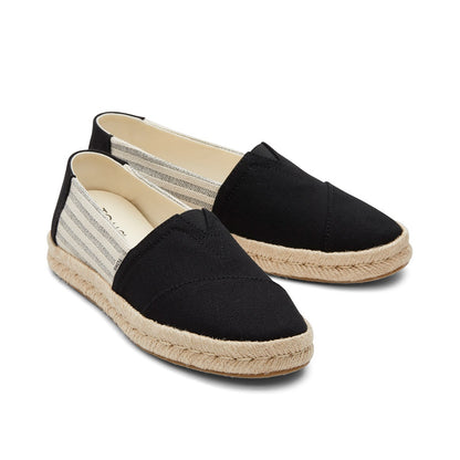 Toms Alpargata Rope 2.0 Women - Black Recycled Cotton University Stripes