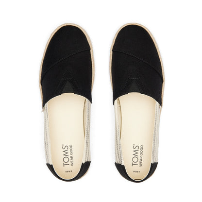 Toms Alpargata Rope 2.0 Women - Black Recycled Cotton University Stripes