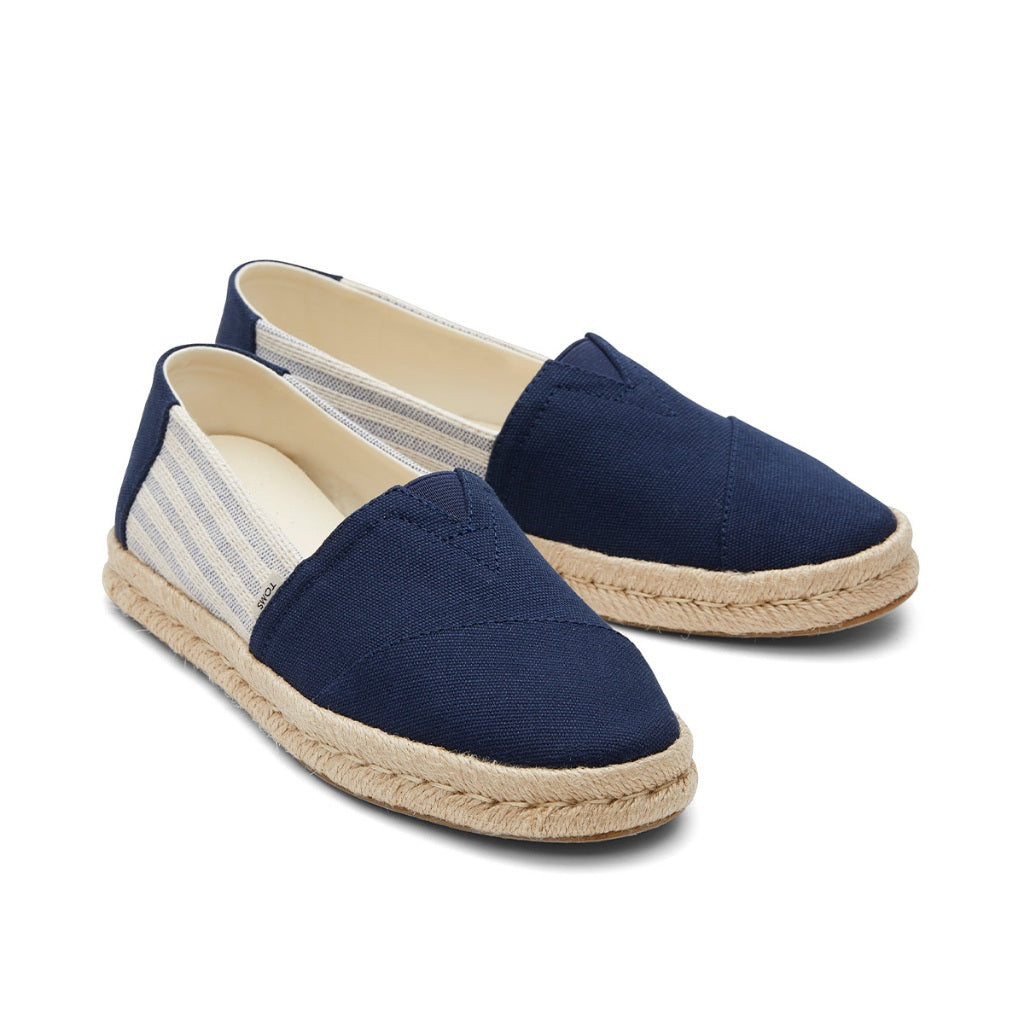 Toms Alpargata Rope 2.0 Women - Navy Blue Recycled Cotton University Stripes