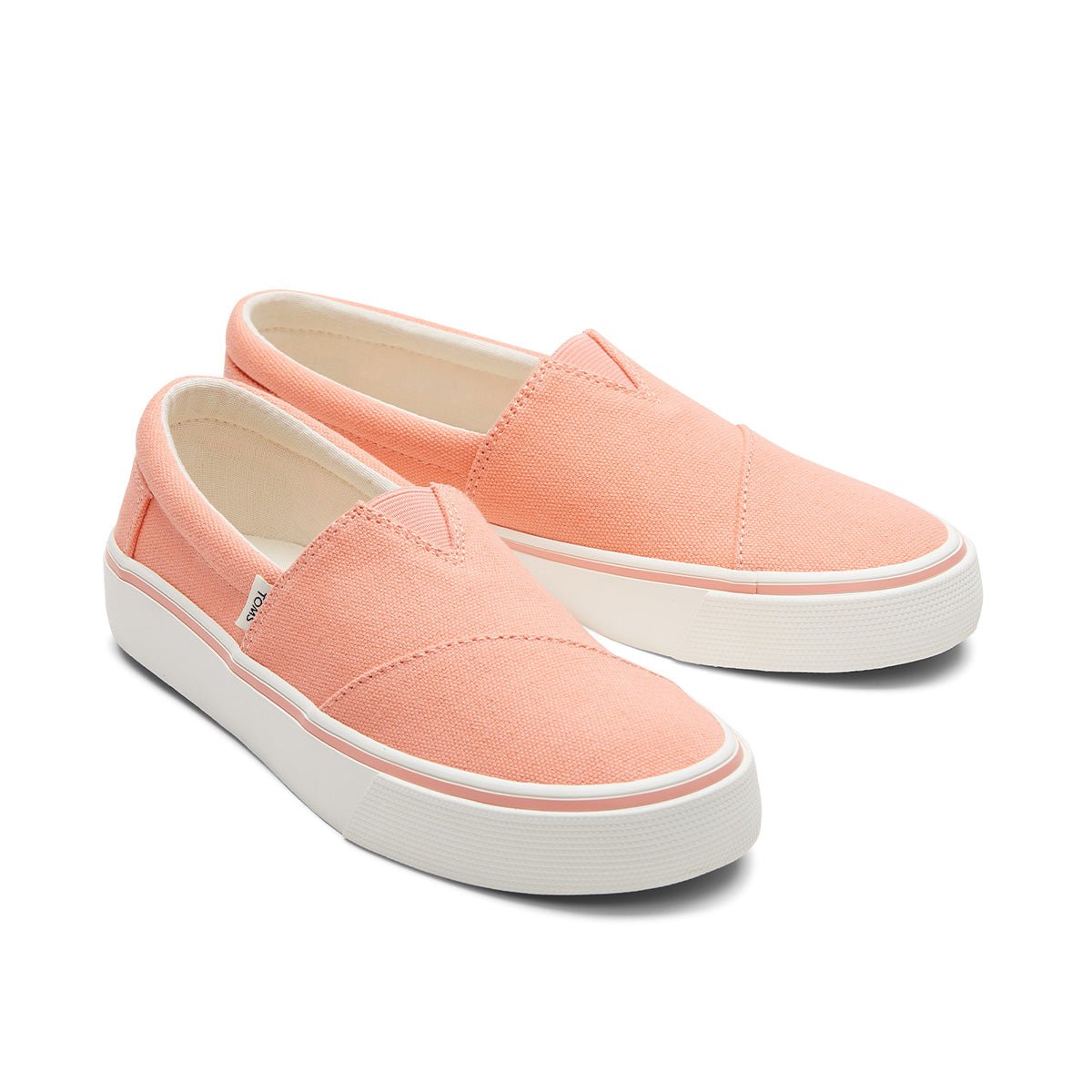 TOMS Slip ons Alpargata Fenix Women Peach Pink Washed Canvas