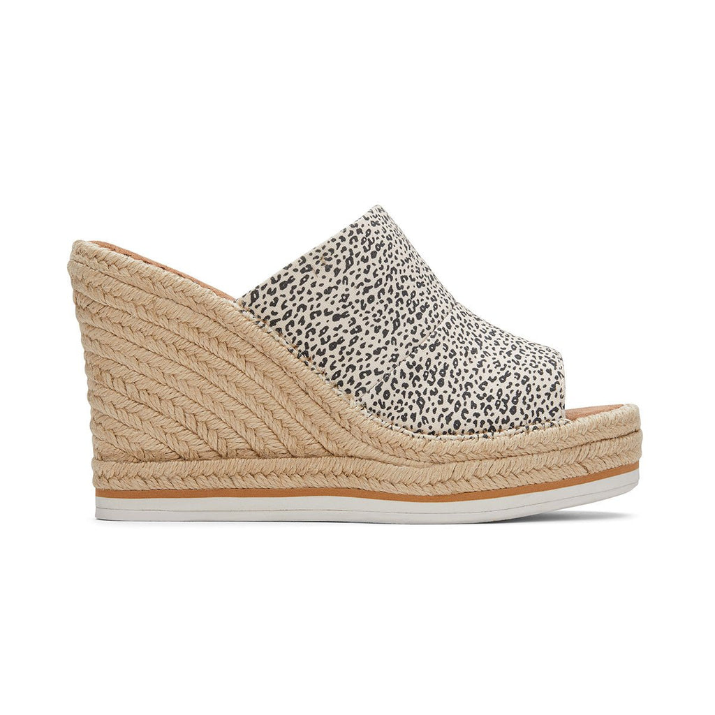 Natural shimmer canvas suede online women's monica mule wedges